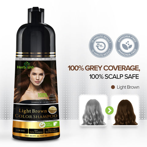 Light Brown Hair Color Shampoo - Herbishh