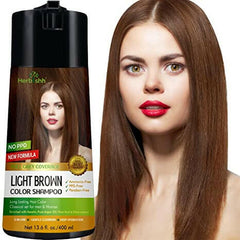 Light Brown PPD Free Hair Color Shampoo - Herbishh Hair Dye.