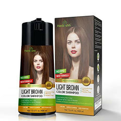 Light Brown PPD Free Hair Color Shampoo - Herbishh Hair Dye.