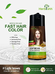 Light Brown PPD Free Hair Color Shampoo - Herbishh Hair Dye.