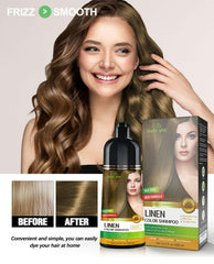 Linen Herbishh Color Shampoo before and after