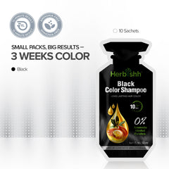 Black Hair Color Shampoo 10 Sachet- Herbishh