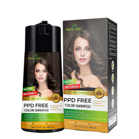 PPD Free Natural Hair Dye Color Shampoo - Herbishh Hair Dye.