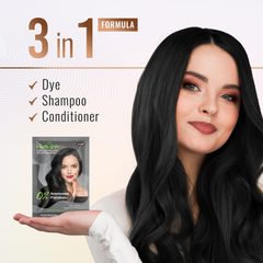 Black Hair Color Shampoo 10 Sachet- Herbishh