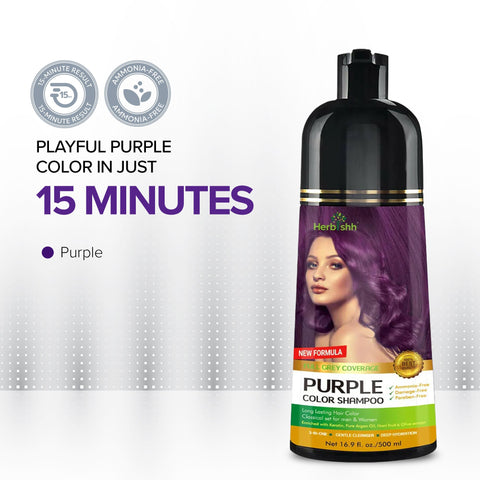 Purple Hair Color Shampoo 500ml - Herbishh