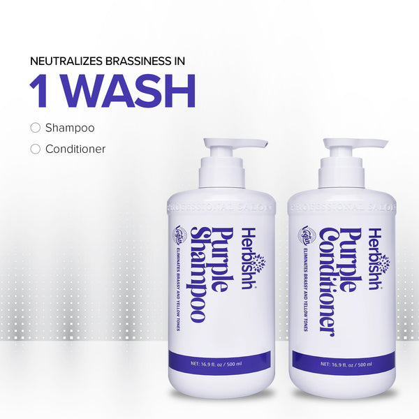 Purple Shampoo & Conditioner Set-Herbishh