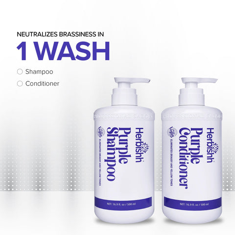 Purple Shampoo & Conditioner Set-Herbishh
