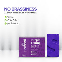 Purple Toning Biotin Shampoo Bar - Herbishh