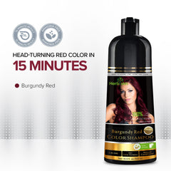Burgundy Red Hair Color Shampoo 500ml - Herbishh