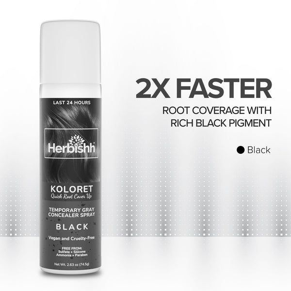 Koloret Quick Root Touch Up Hair Color Spray Black-Herbishh