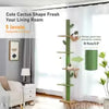 5-Tier Floor-to-Ceiling Cat Tree Cactus Tower Green