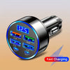 6-in-1 Fast Charging Car Adapter 3.1A Dual USB Type-C Digital Display Charger