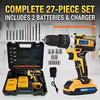 21V Cordless Impact Driver Electric Drill Kit Lithium-Ion Power Screwdriver