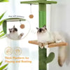 5-Tier Floor-to-Ceiling Cat Tree Cactus Tower Green