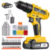 20V 45N.M Cordless Impact Drill 20+3 Speed Electric Screwdriver LED DIY Tool