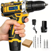 21V Cordless Impact Driver Electric Drill Kit Lithium-Ion Power Screwdriver