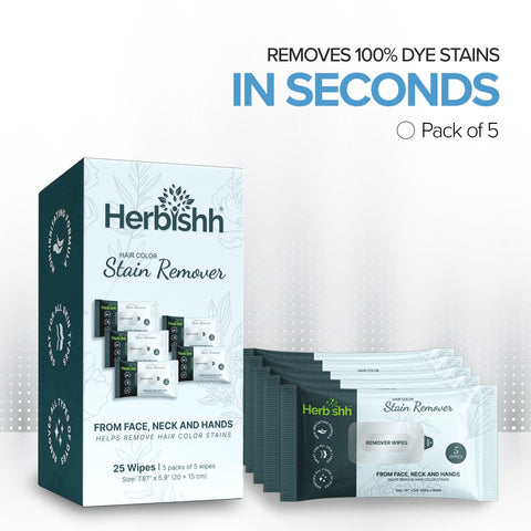 Pack of 5 Herbishh Hair Color Stain Remover Wipes