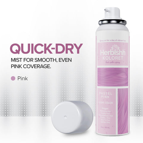 Herbishh Koloret Pastel Pink Hair Tint Spray (69g)