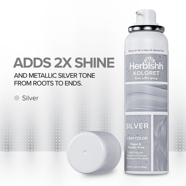 Koloret Temporary Hair Color Spray Pastel Silver - Herbishh