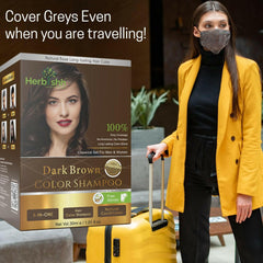Travel size Color Shampoo Sachets - Herbishh Hair Dye.