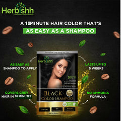 Travel size Color Shampoo Sachets - Herbishh Hair Dye.