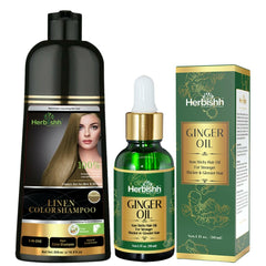 AS- BUY 1 Color shampoo & GET 1 Ginger Oil Free - Herbishh Hair Dye.