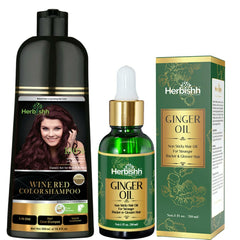 AS- BUY 1 Color shampoo & GET 1 Ginger Oil Free - Herbishh Hair Dye.