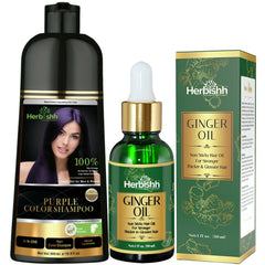 AS- BUY 1 Color shampoo & GET 1 Ginger Oil Free - Herbishh Hair Dye.