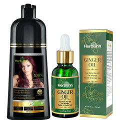 AS- BUY 1 Color shampoo & GET 1 Ginger Oil Free - Herbishh Hair Dye.