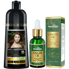 AS- BUY 1 Color shampoo & GET 1 Ginger Oil Free - Herbishh Hair Dye.