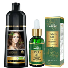 AS- BUY 1 Color shampoo & GET 1 Ginger Oil Free - Herbishh Hair Dye.