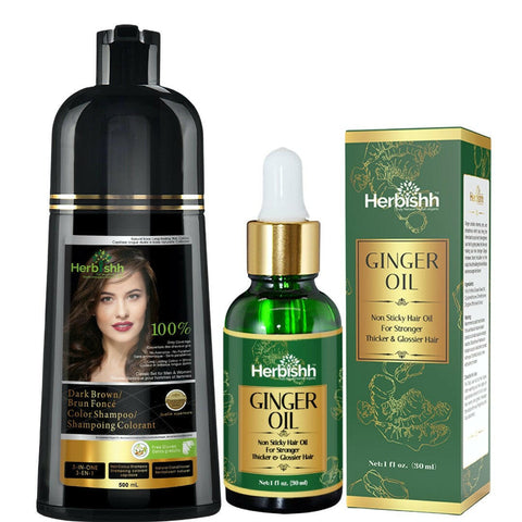 AS- BUY 1 Color shampoo & GET 1 Ginger Oil Free - Herbishh Hair Dye.