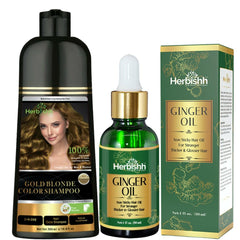 AS- BUY 1 Color shampoo & GET 1 Ginger Oil Free - Herbishh Hair Dye.
