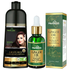 AS- BUY 1 Color shampoo & GET 1 Ginger Oil Free - Herbishh Hair Dye.