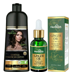 AS- BUY 1 Color shampoo & GET 1 Ginger Oil Free - Herbishh Hair Dye.
