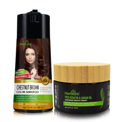 PPD Free Hair Color Dye Shampoo + Argan Hair Mask - Herbishh Hair Dye.