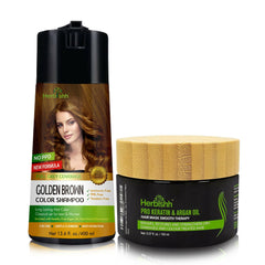 PPD Free Hair Color Dye Shampoo + Argan Hair Mask - Herbishh Hair Dye.