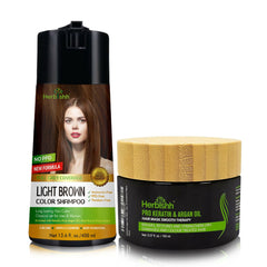 PPD Free Hair Color Dye Shampoo + Argan Hair Mask - Herbishh Hair Dye.