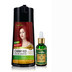 PPD Free Natural Hair Color Shampoo + Argan Hair Oil - Herbishh Hair Dye.