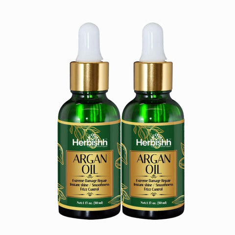 Set of 2pcs Organic Argan Oil - Herbishh Hair Oil.