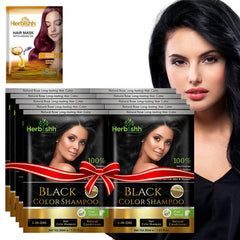 Travel size Color Shampoo Sachets - Herbishh Hair Dye.