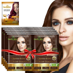 Travel size Color Shampoo Sachets - Herbishh Hair Dye.