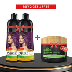 Buy 2pcs Color Shampoo Get 1 Hair Mask Free - Herbishh Hair Dye.
