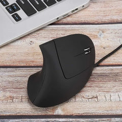 Ergonomic Vertical Wired Optical Mouse 3200 DPI USB Black