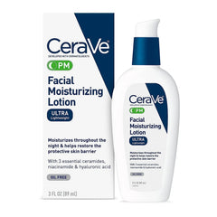 CeraVe PM Facial Moisturizing Lotion 3 FL OZ 89ml Ultra Lightweight Face Moisturizer