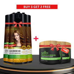 Herbishh PPD Free hair color shampoo Golden Brown and hair mask